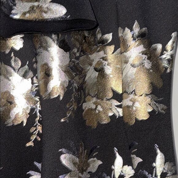 Black and Gold One Shoulder Bodycon Dress - Picture 7 of 15